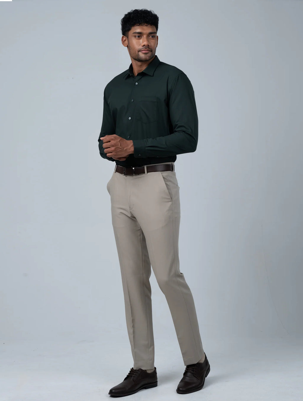 Vantage Blue Premium Bamboo Stretch Fabric Men’s Shirt – Slim Fit Long Sleeve